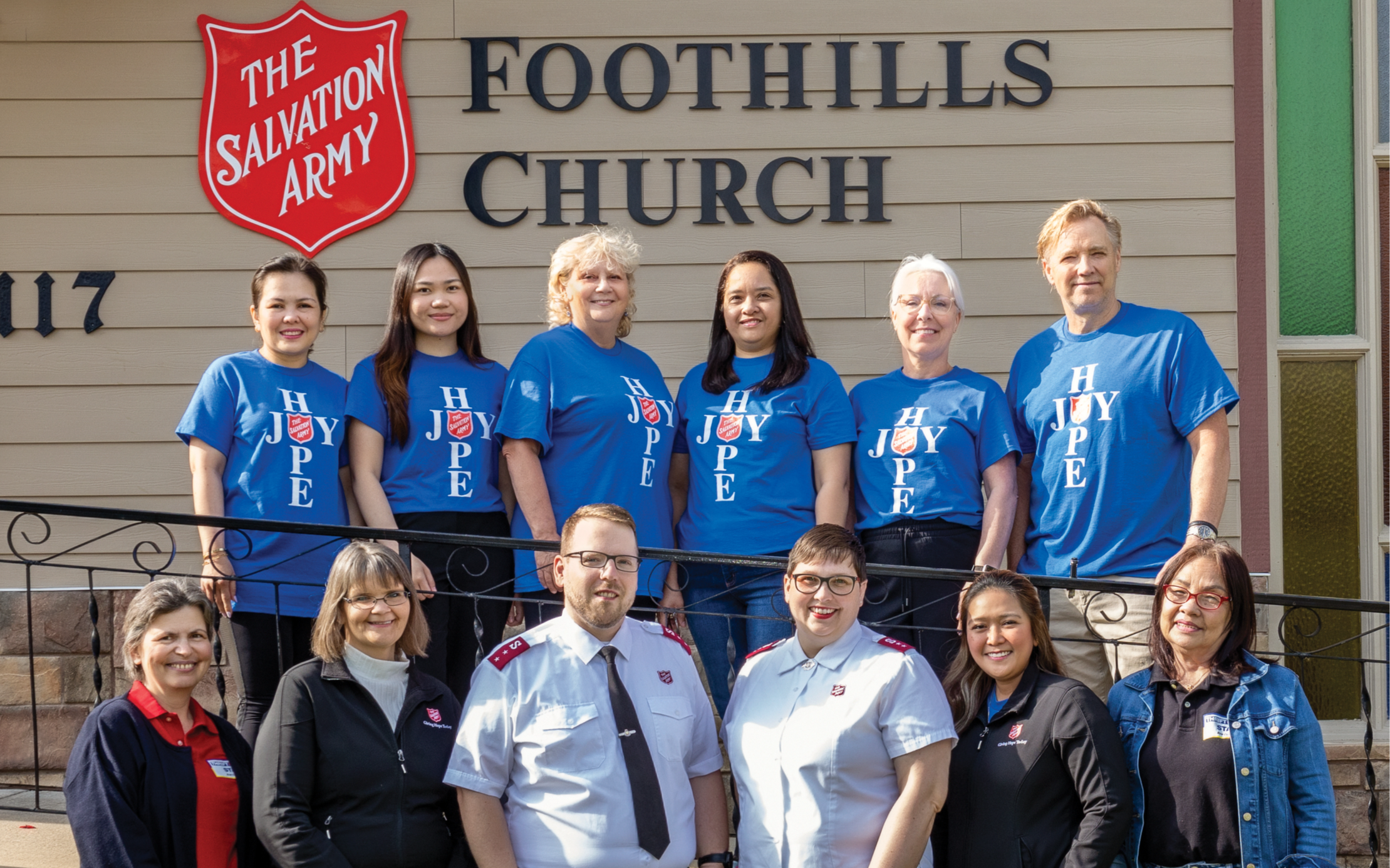 Foothills team under church sign